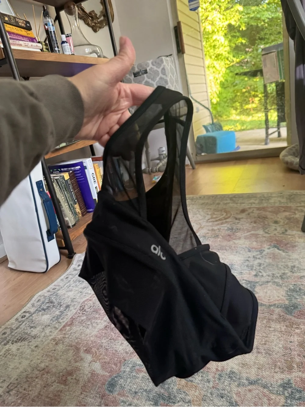 Women’s Black Seamless V-Neck mesh athleisure and Lounge Bralette